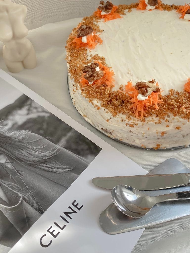 a decorated carrot cake